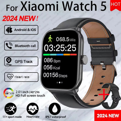 For Xiaomi Watch 5 Global Version Men Women HD AMOLED Display Heart Rate Bluetooth Call GPS Track Waterproof Sports Smart Watch