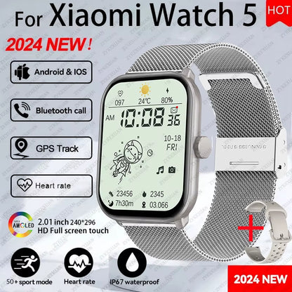 For Xiaomi Watch 5 Global Version Men Women HD AMOLED Display Heart Rate Bluetooth Call GPS Track Waterproof Sports Smart Watch