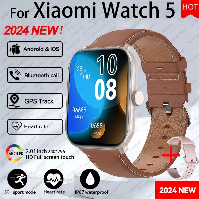 For Xiaomi Watch 5 Global Version Men Women HD AMOLED Display Heart Rate Bluetooth Call GPS Track Waterproof Sports Smart Watch